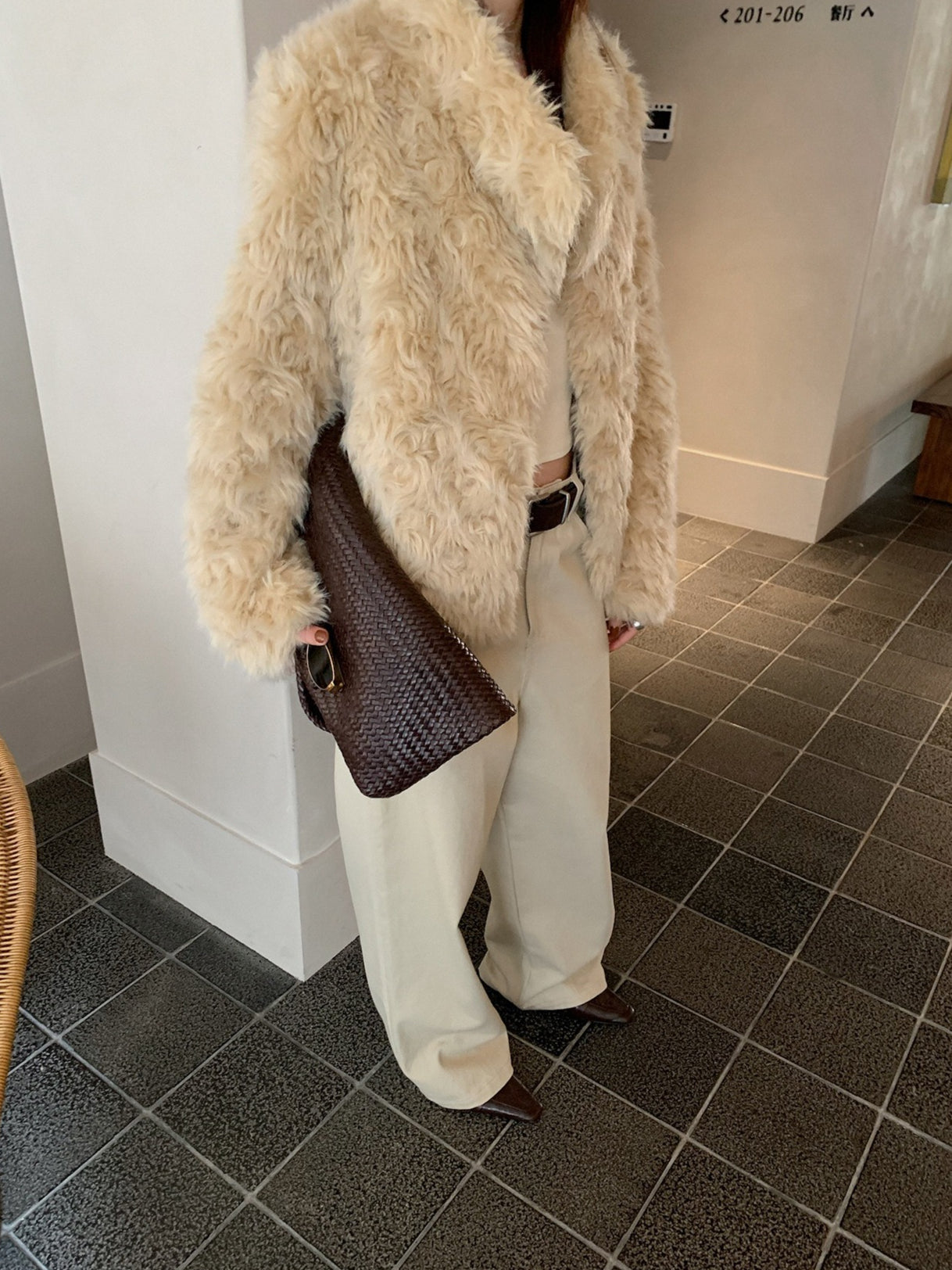FLUFFY ECO FUR COAT 2501