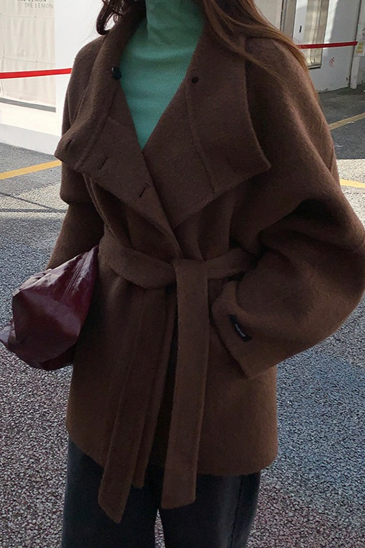 スタンドカラーウールコート 2221