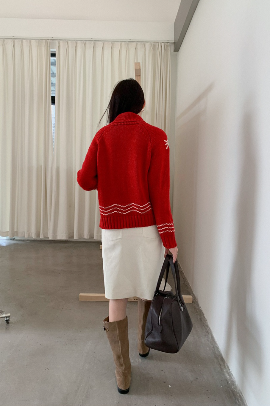 ノルディック柄ジップニット 2217