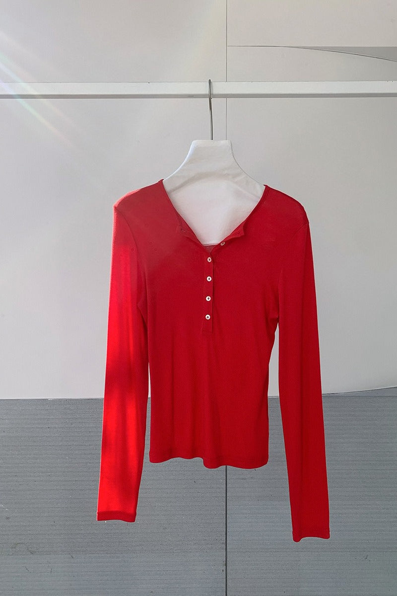 BUTTON HENLEY TOP 2314