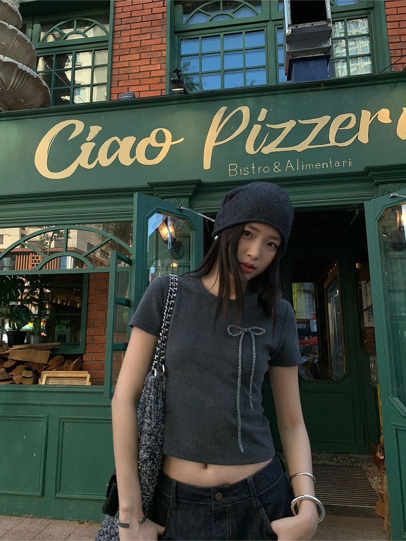 コンパクトリボンデザインTシャツ 2115