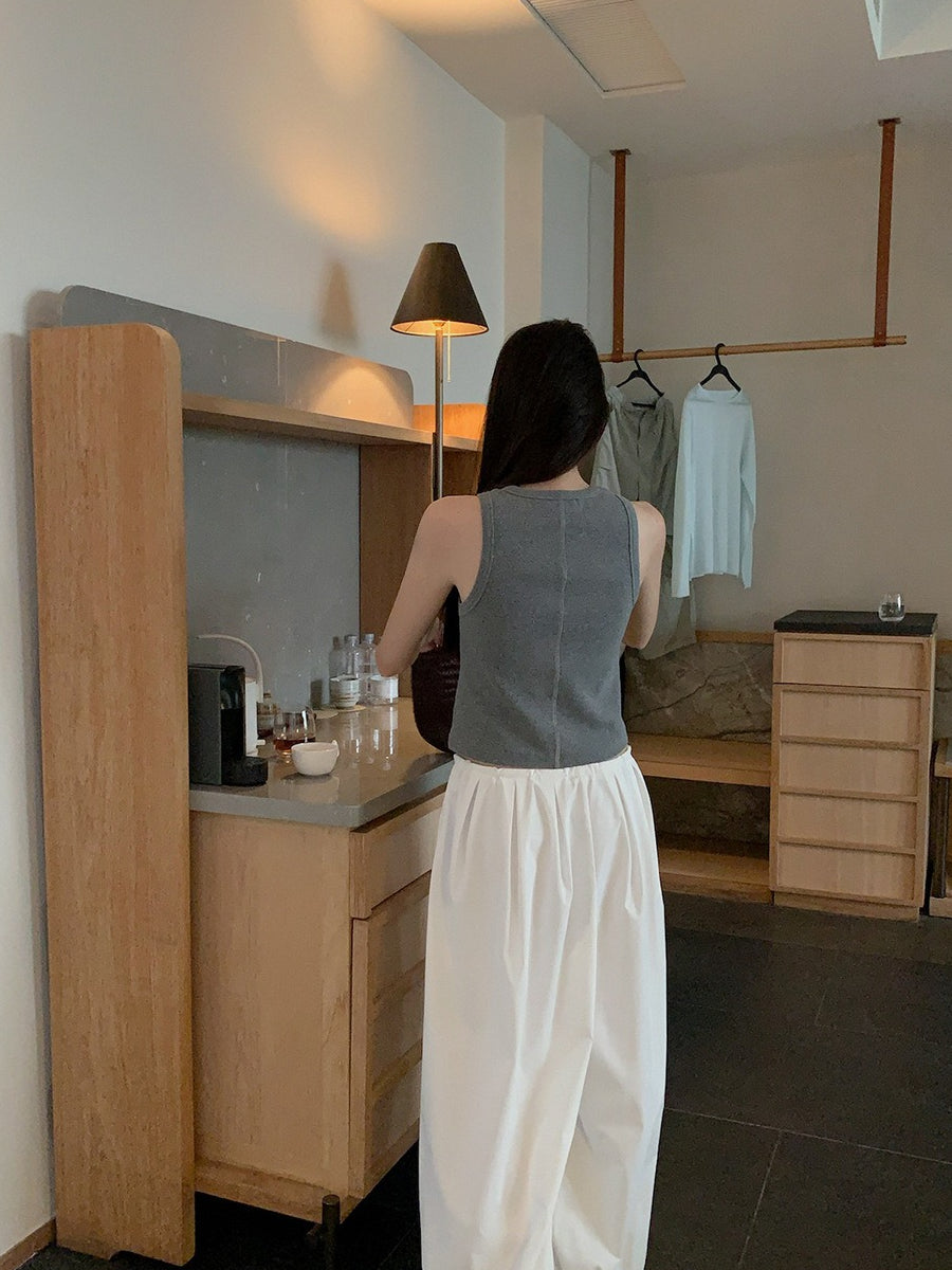バック切り替えリブノースリーブ 2353