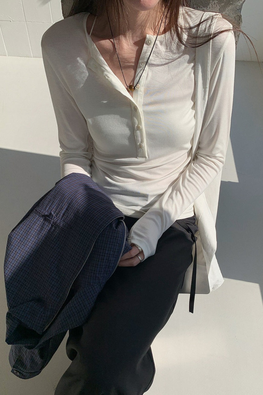 BUTTON HENLEY TOP 2314