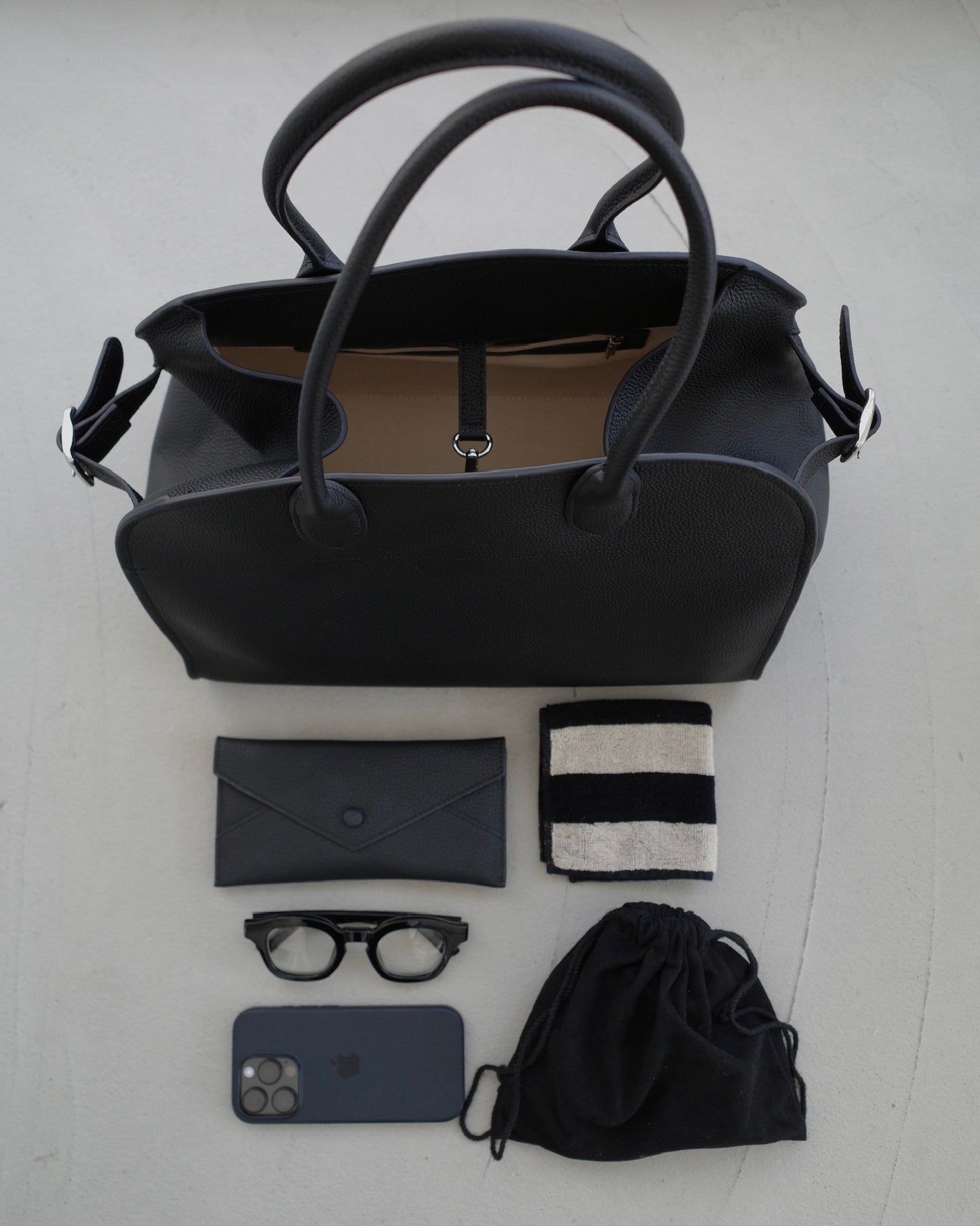 【予約商品】ベルトボストンバッグ(ラージ) 1425 ※12月中旬順次発送(Blackのみ)