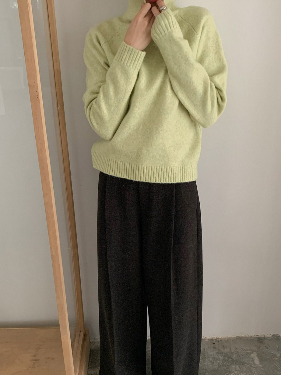 スタンドカラーラグランニット 2198