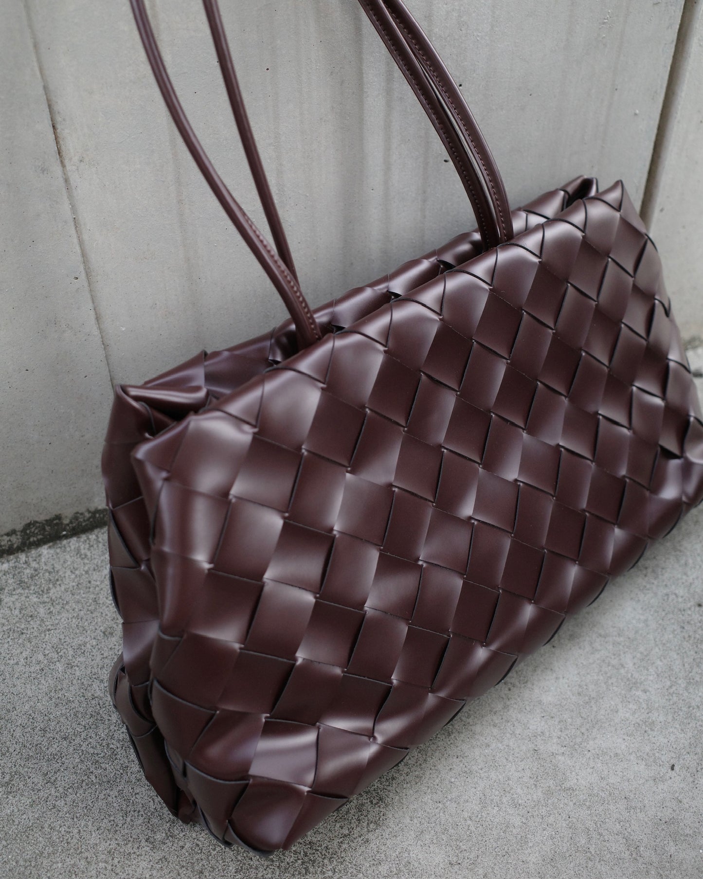 レザー編み込みショルダーバッグ 2139