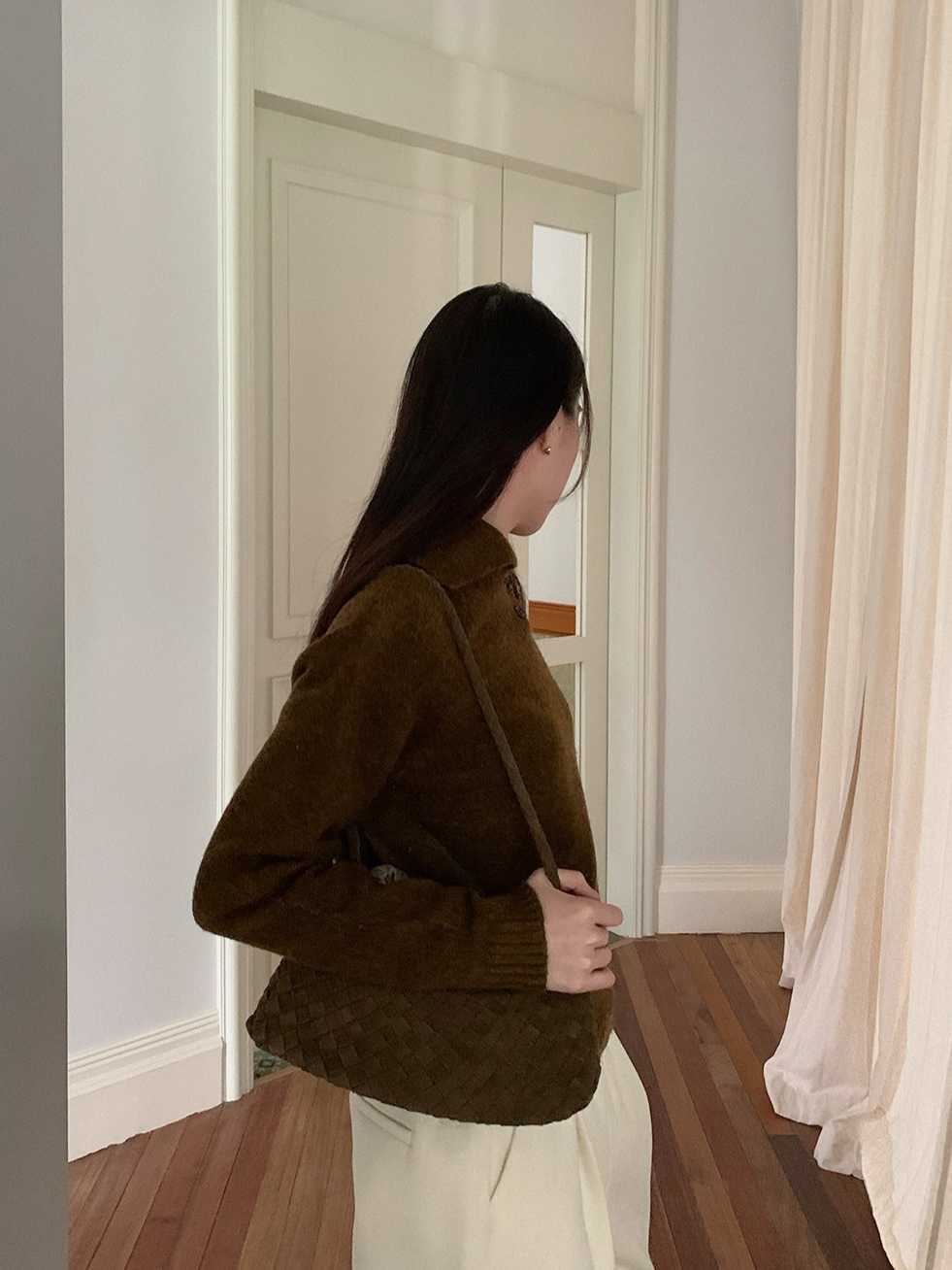 スタンドカラーラグランニット 2198