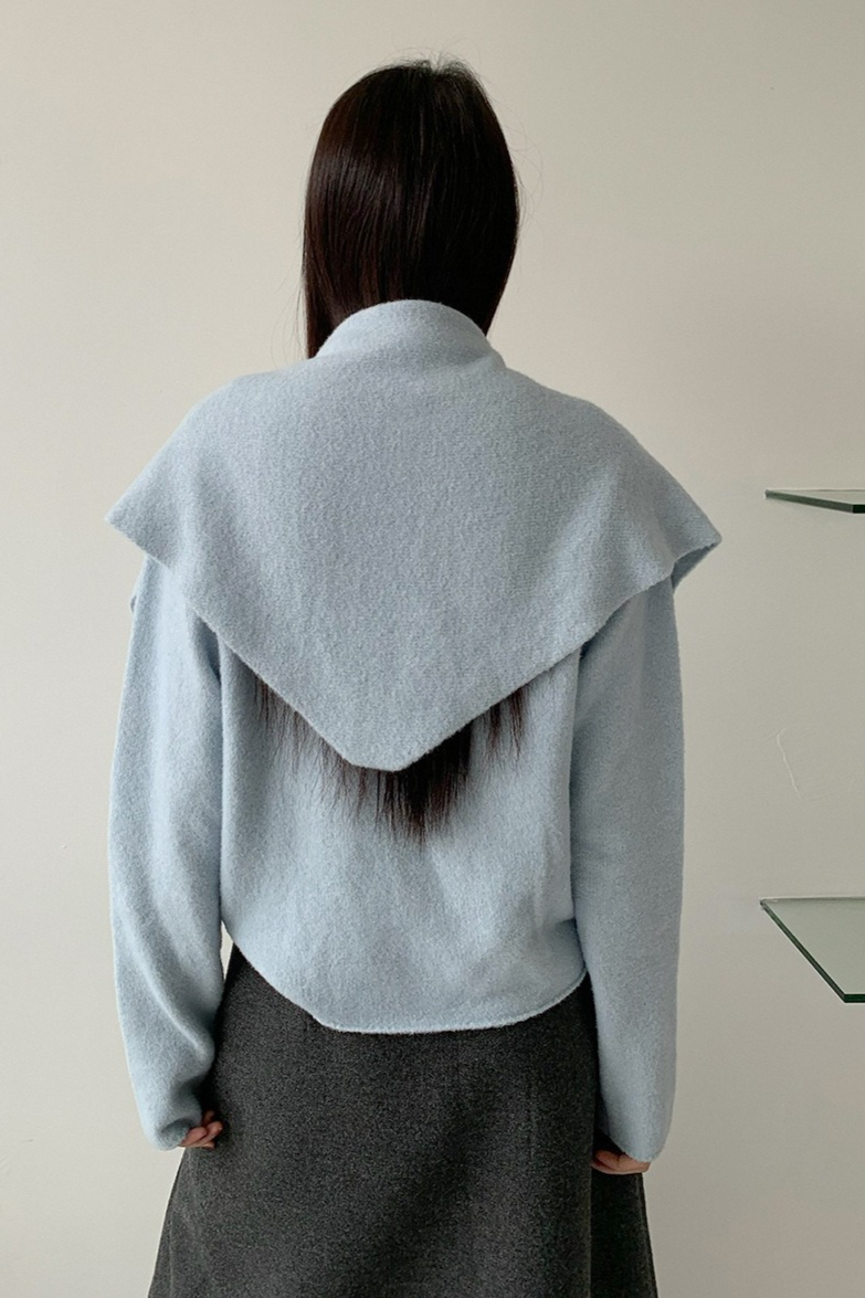 ストール付ラウンドネックカラーニット 2219