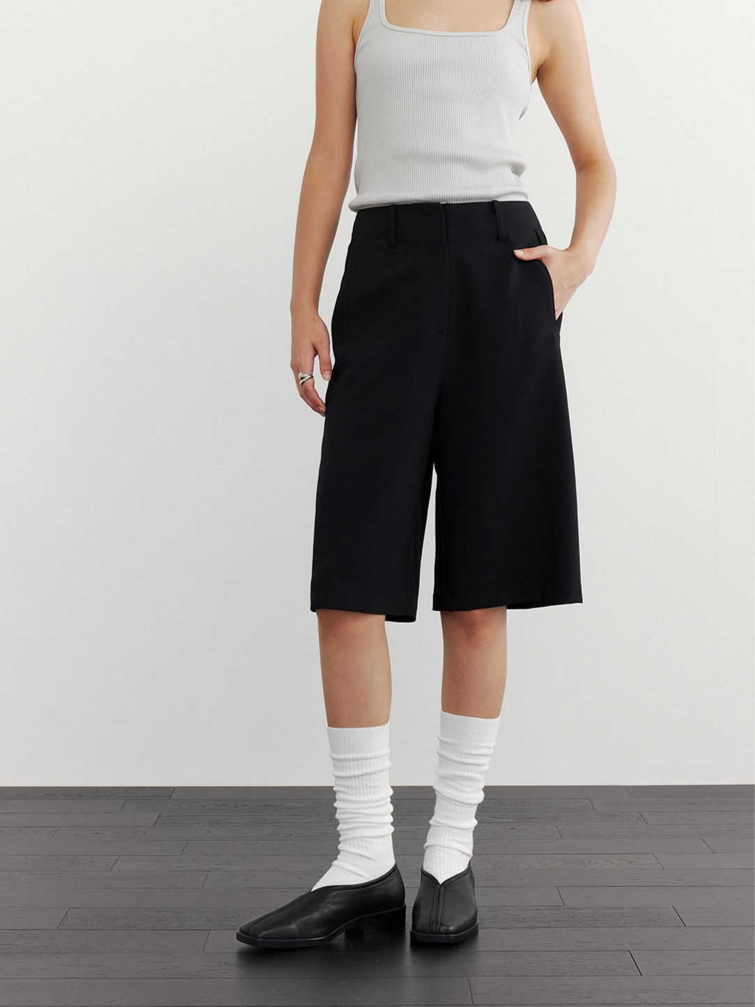 FLAT FRONT HALF PANTS 2118