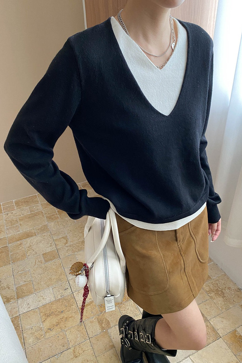 ダブルフェイスVネックニット 2264 – gypsophila