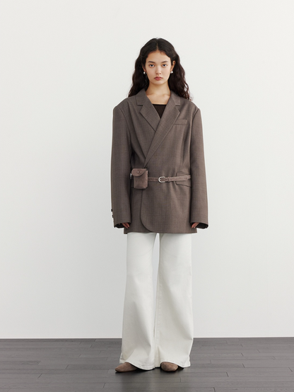 SUEDE BELT FLAP BAG 2122