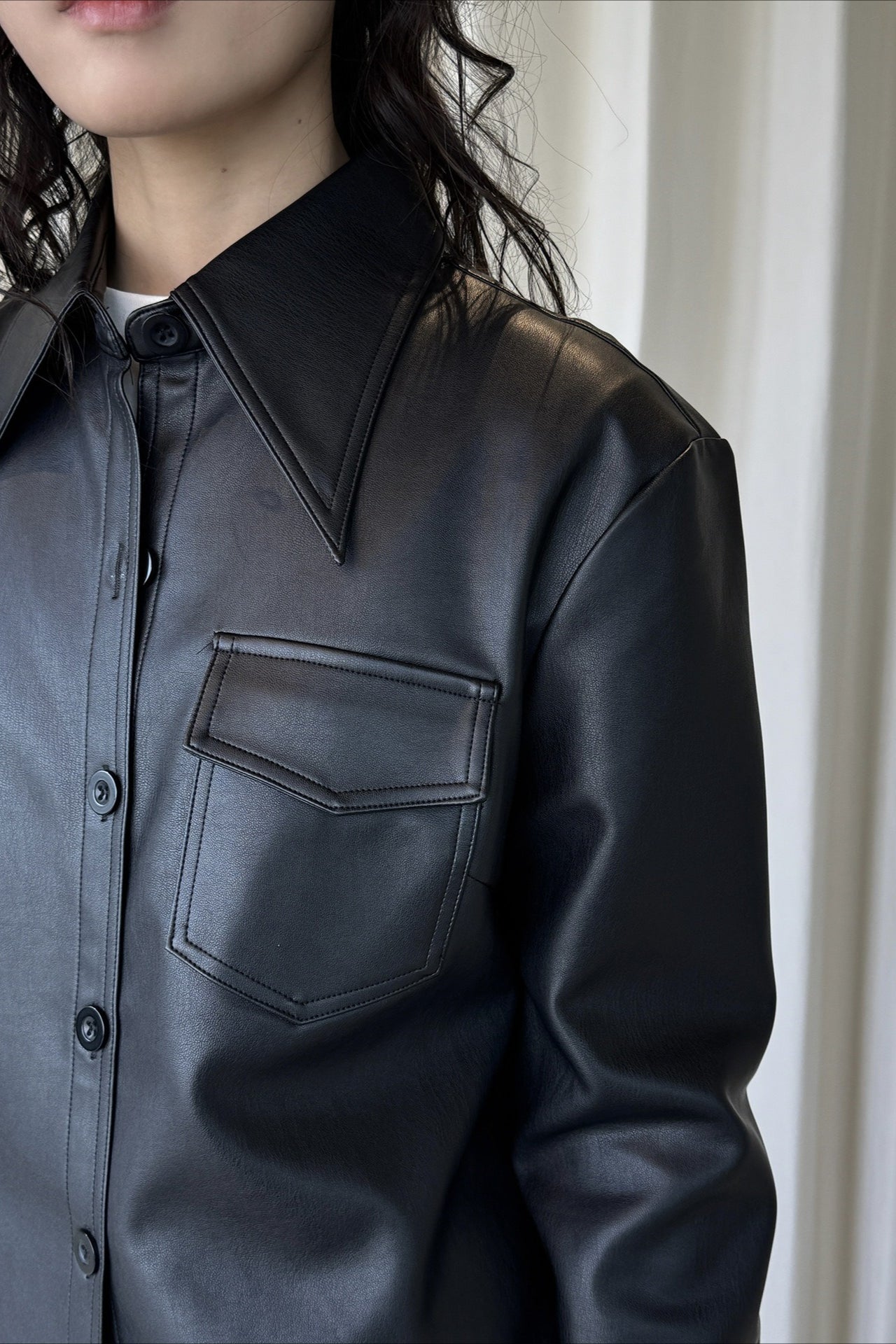 フェイクレザーシャツジャケット 2248