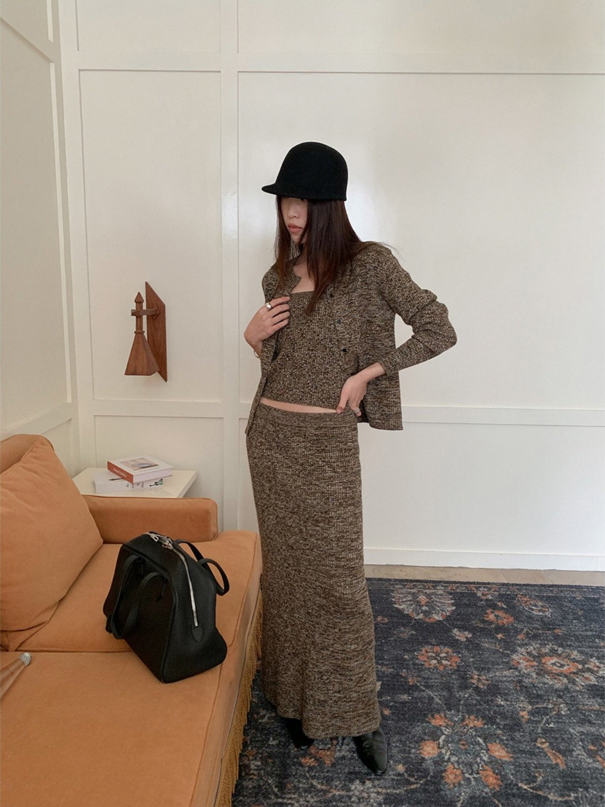 MIXED KNIT TUBE & CARDIGAN 2468