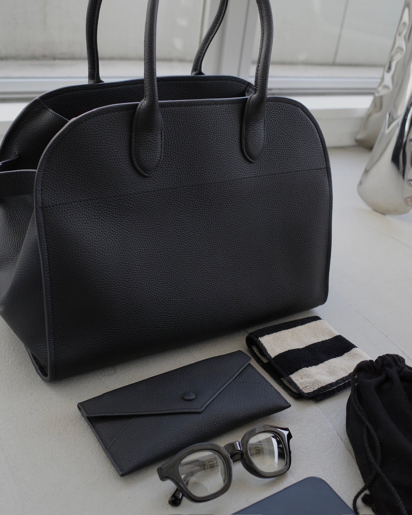 【予約商品】ベルトボストンバッグ(ラージ) 1425 ※12月中旬順次発送(Blackのみ)