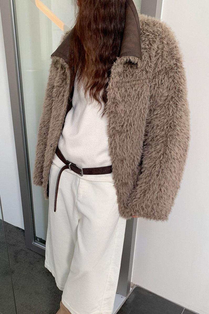 リバーシブルフェイクムートンコート 2218