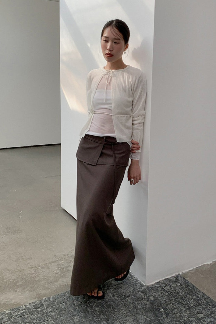 WRAP DETAIL LONG SKIRT 2308