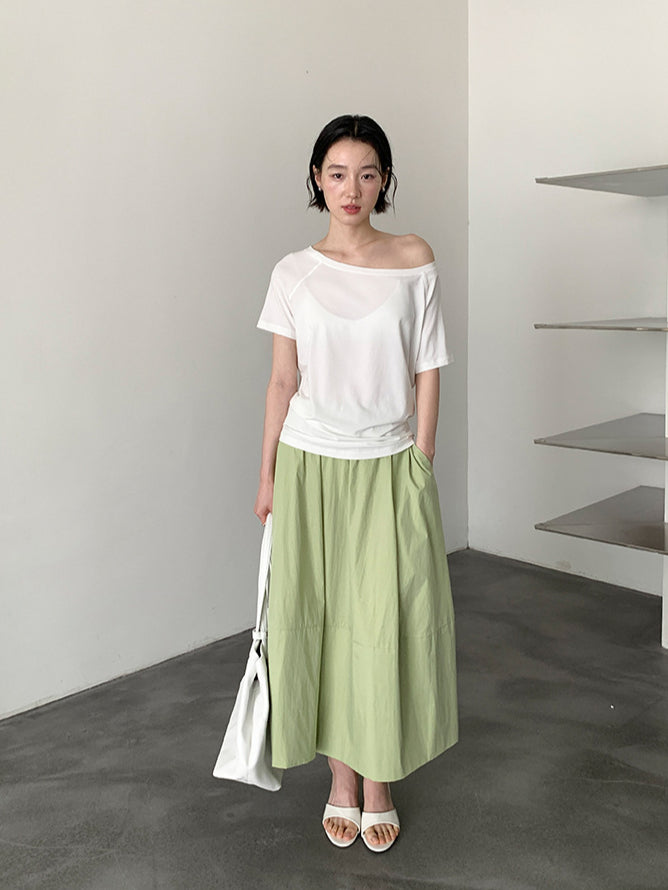 ボートネックTシャツ 2074