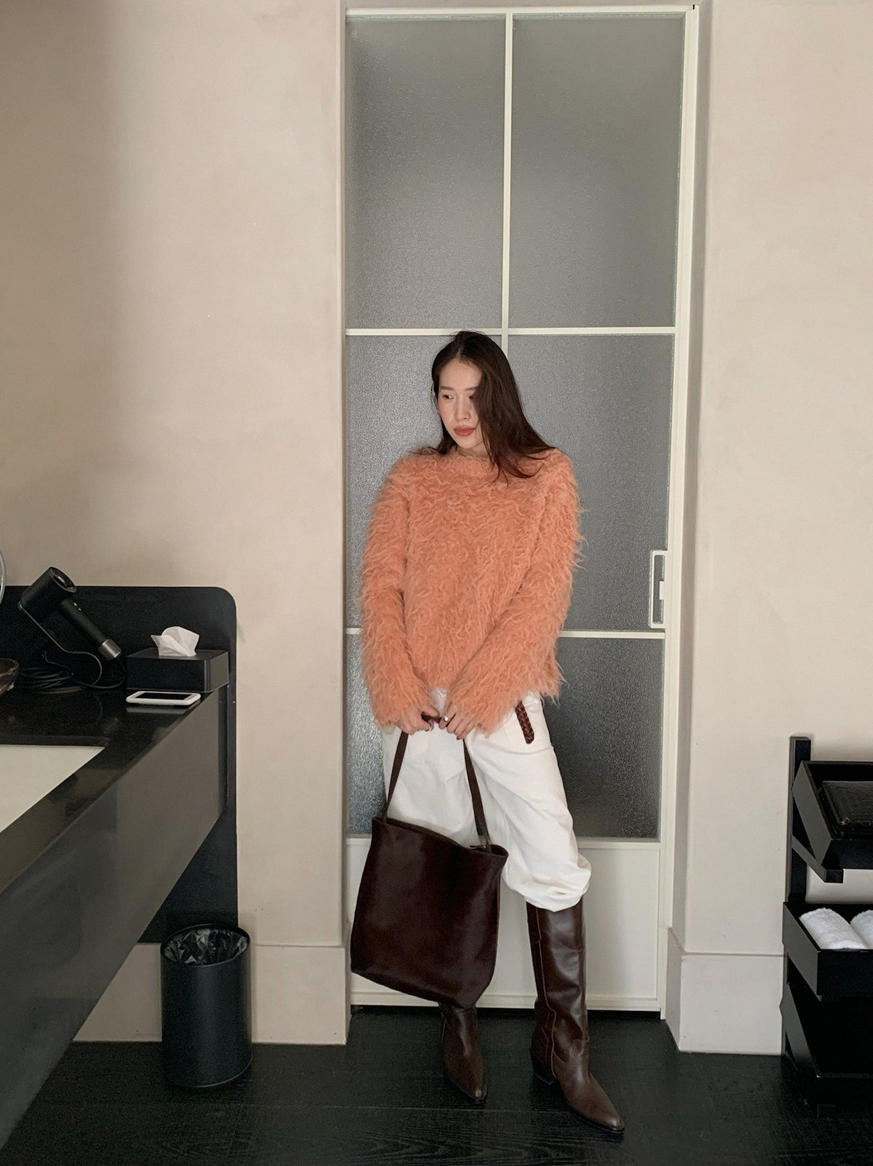 SHAGGY CREW KNIT 2499