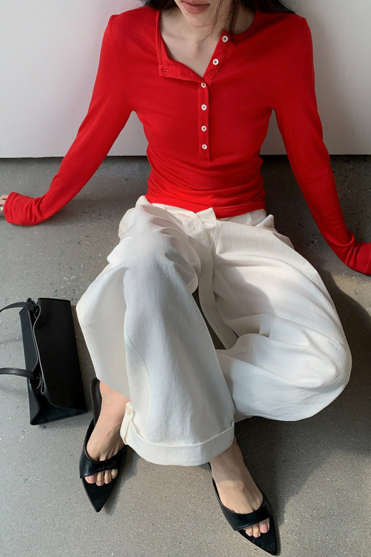 BUTTON HENLEY TOP 2314