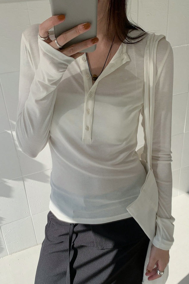 BUTTON HENLEY TOP 2314