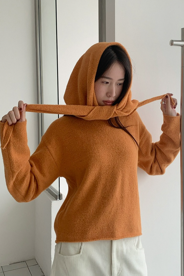 ストール付ラウンドネックカラーニット 2219