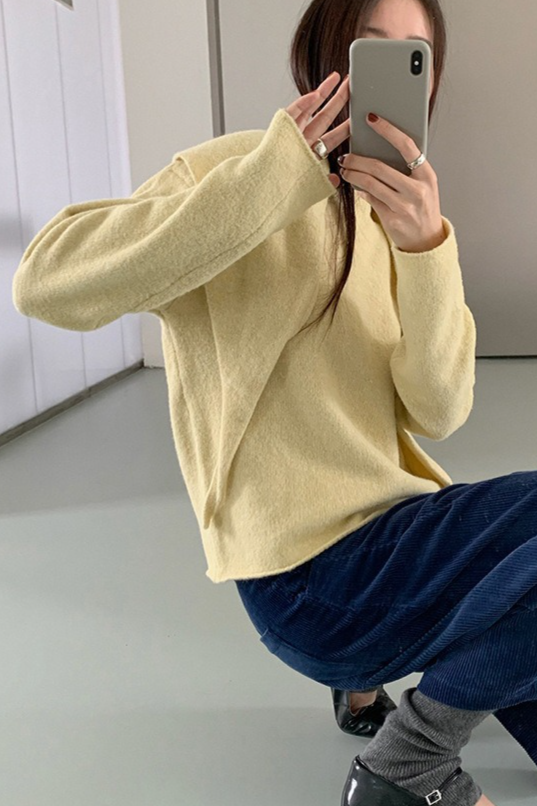 ストール付ラウンドネックカラーニット 2219