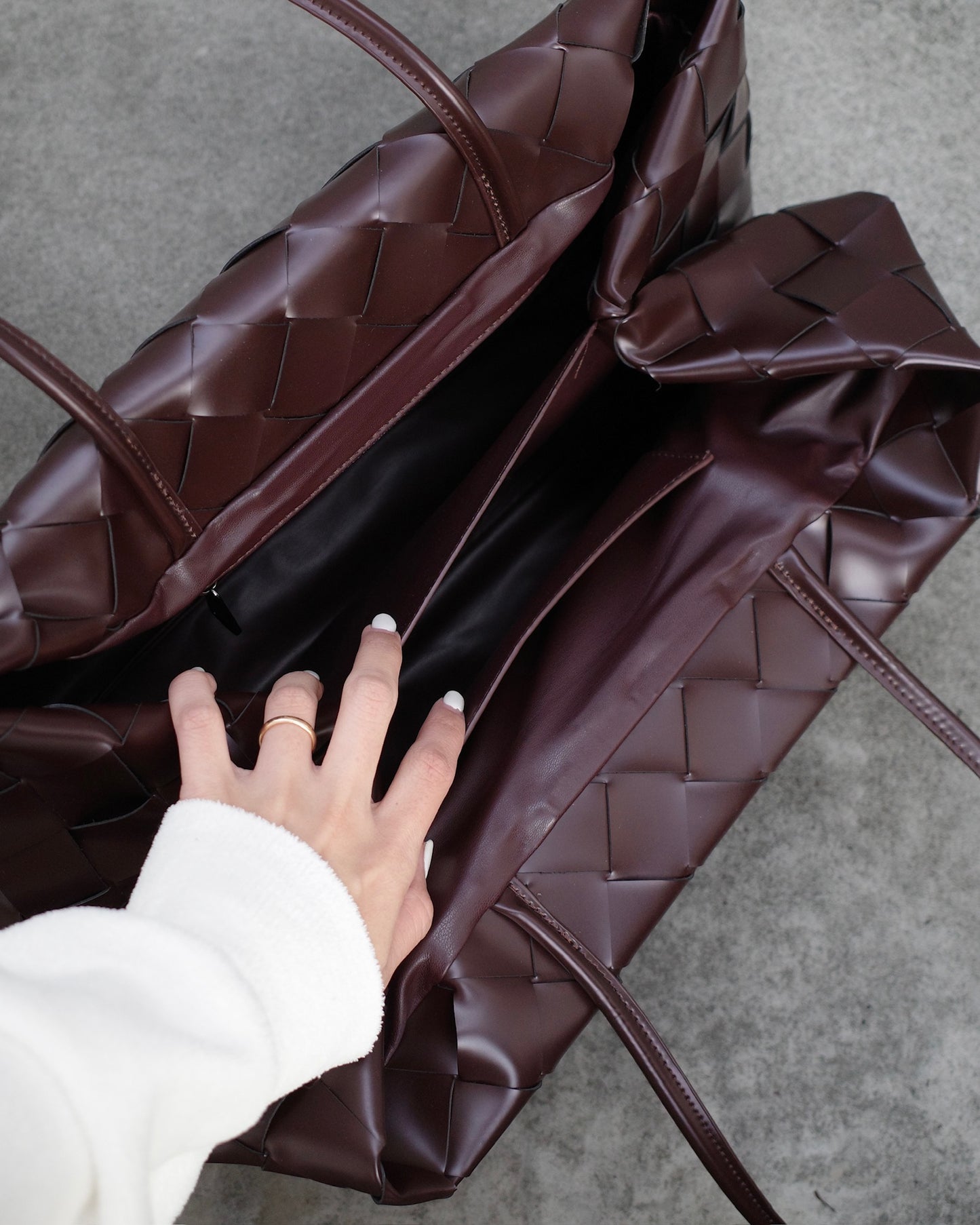 レザー編み込みショルダーバッグ 2139