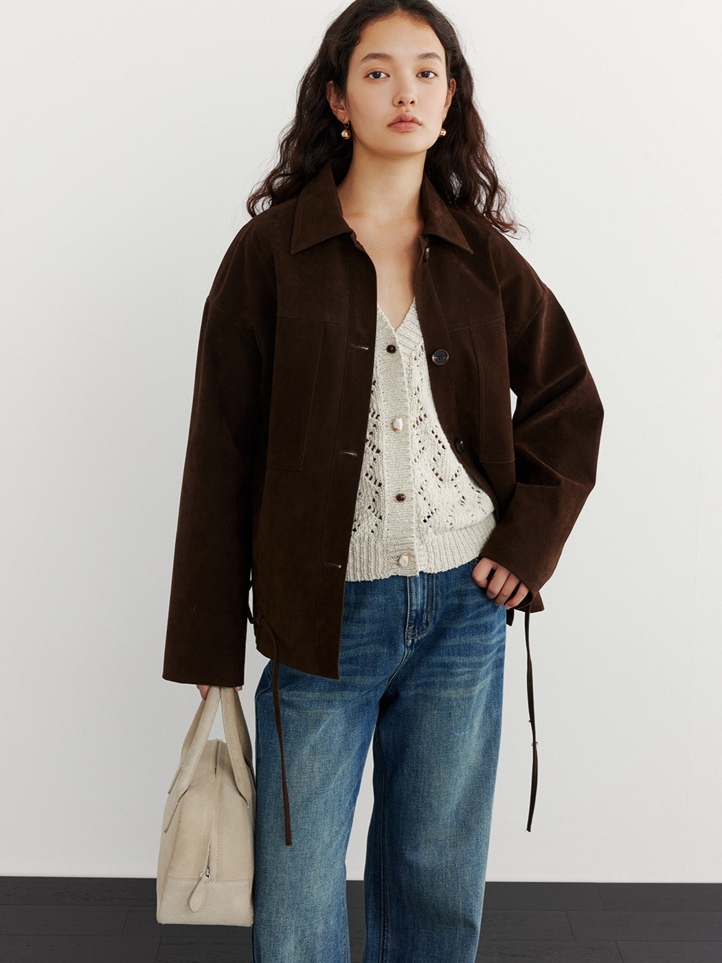 SUEDE HEM LOOP TIE JACKET 2132