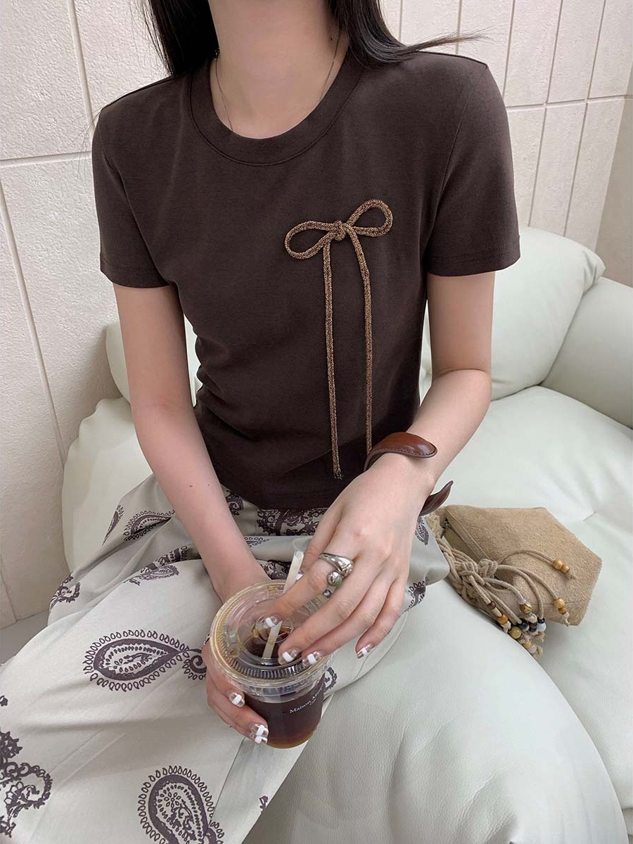 コンパクトリボンデザインTシャツ 2115