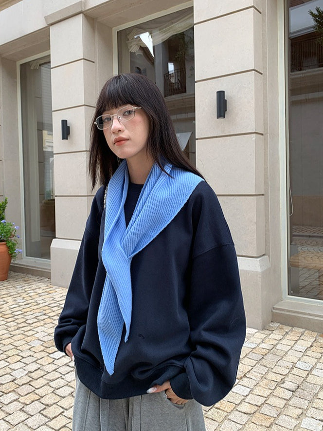 SCARF ACCENT SWEAT 2481