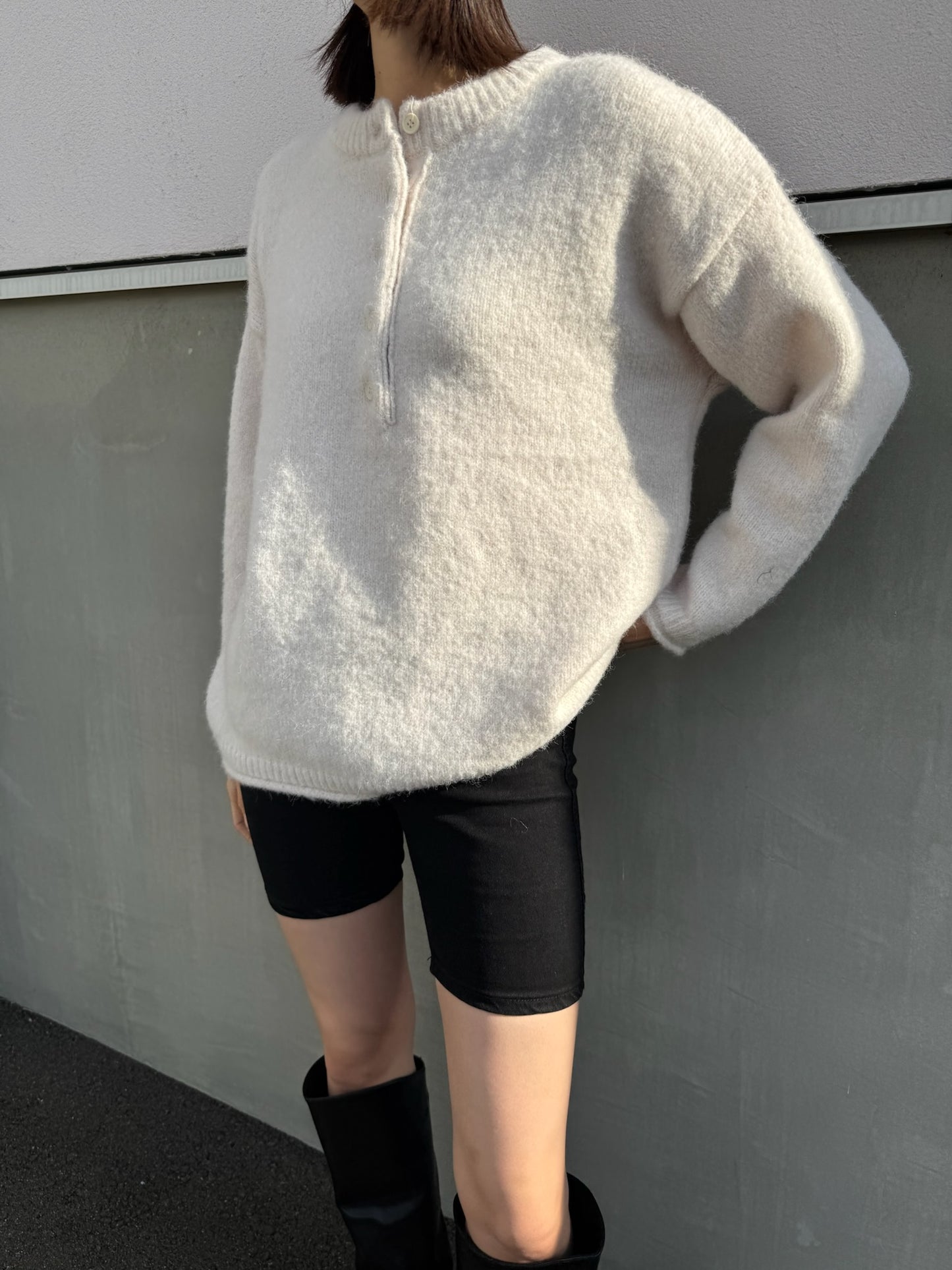 ヘンリーネックオーバーサイズニット2230