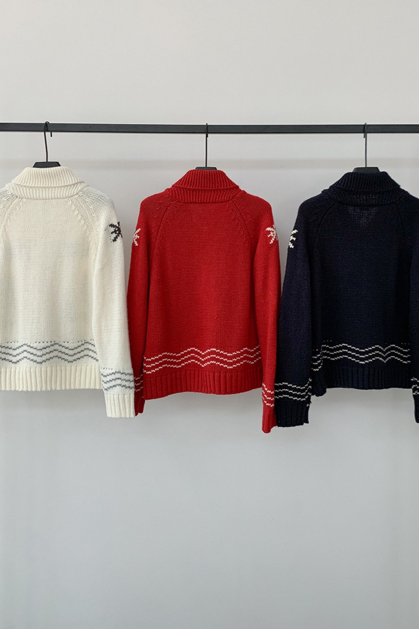 ノルディック柄ジップニット 2217