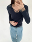 LAYERED SHEER COLLAR TOP 2124