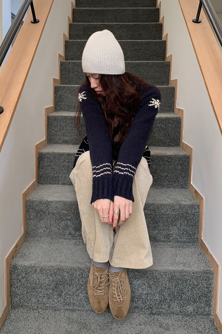 ノルディック柄ジップニット 2217