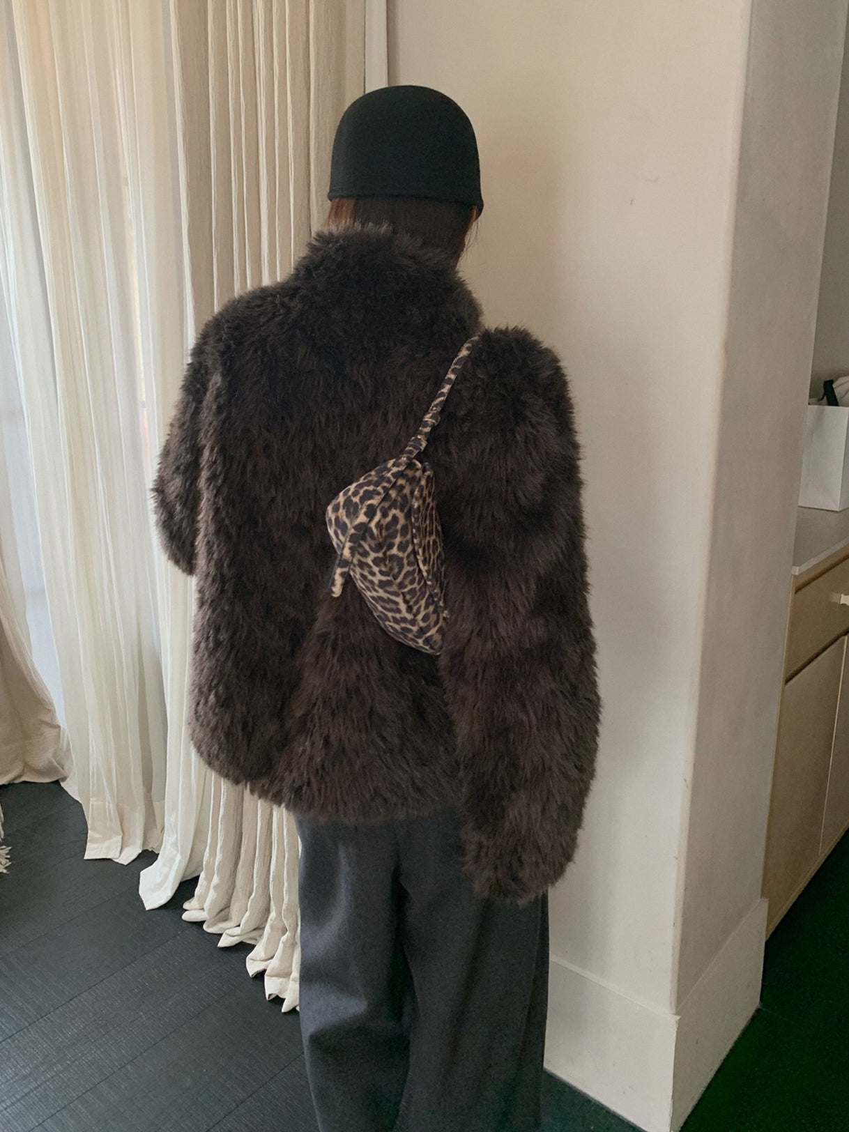 FLUFFY ECO FUR COAT 2501
