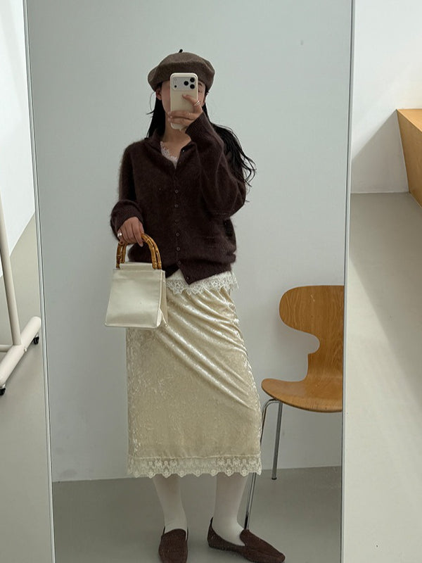 VELVET LACE SKIRT 2478