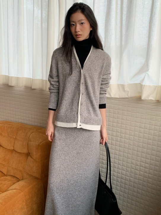 カラーブロックニットカーディガン 2211