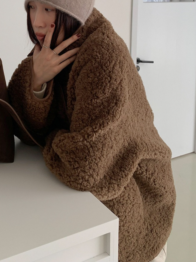 スタンドカラーボアコート 2209