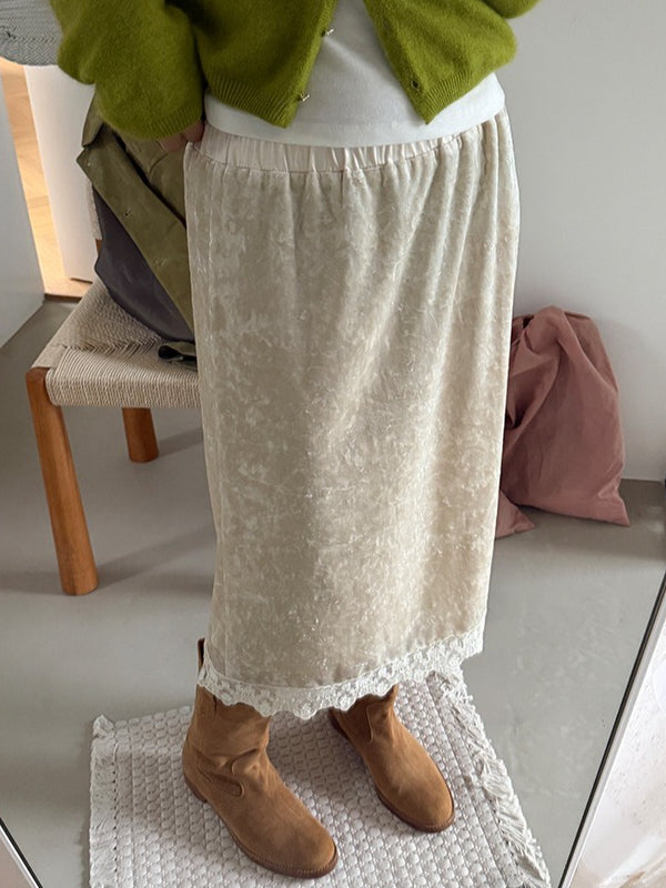 VELVET LACE SKIRT 2478