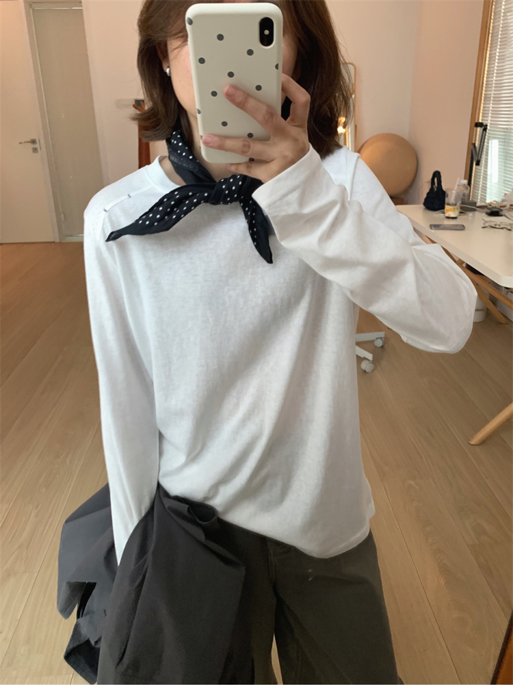 ポイントスッテチコットンロングスリーブTシャツ 2089