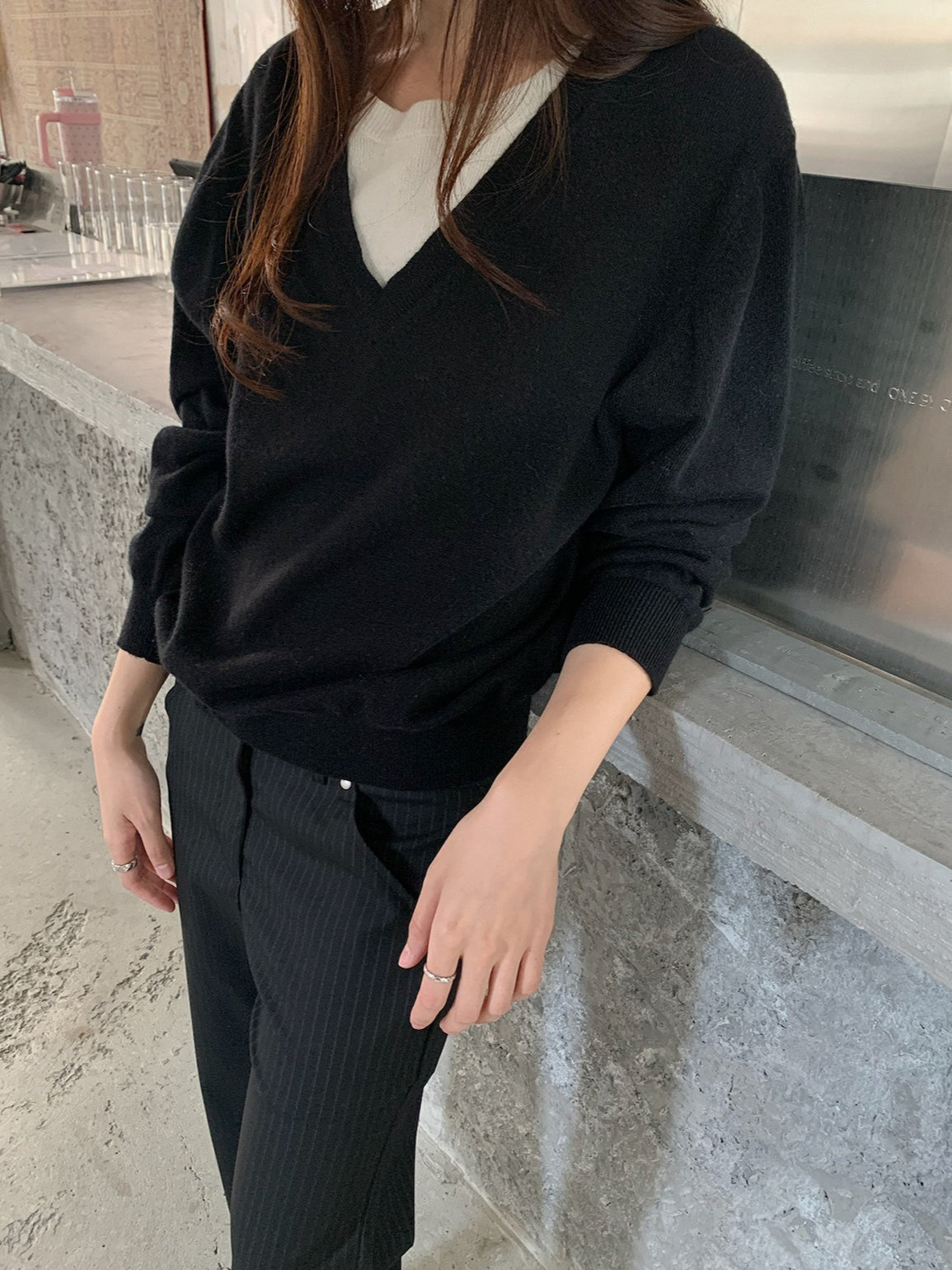 LAYERED-LOOK MINIMAL KNIT 2454