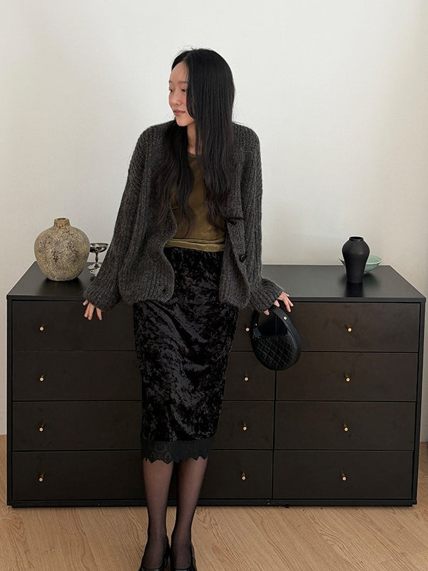 VELVET LACE SKIRT 2478