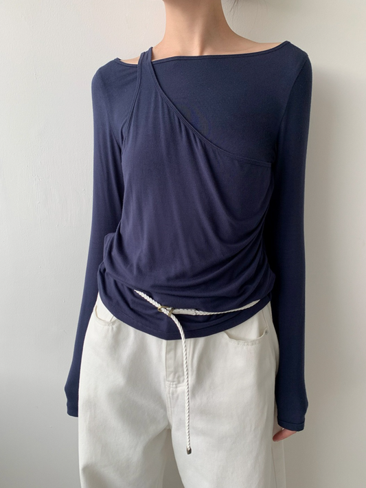 アシメトリードレープレイヤートップス 2202