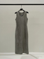 SUEDE TIE-NECK SLEEVELESS ONEPIECE 2125