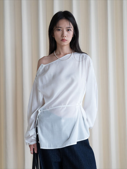 ONE-SHOULDER SLIT BLOUSE 2426