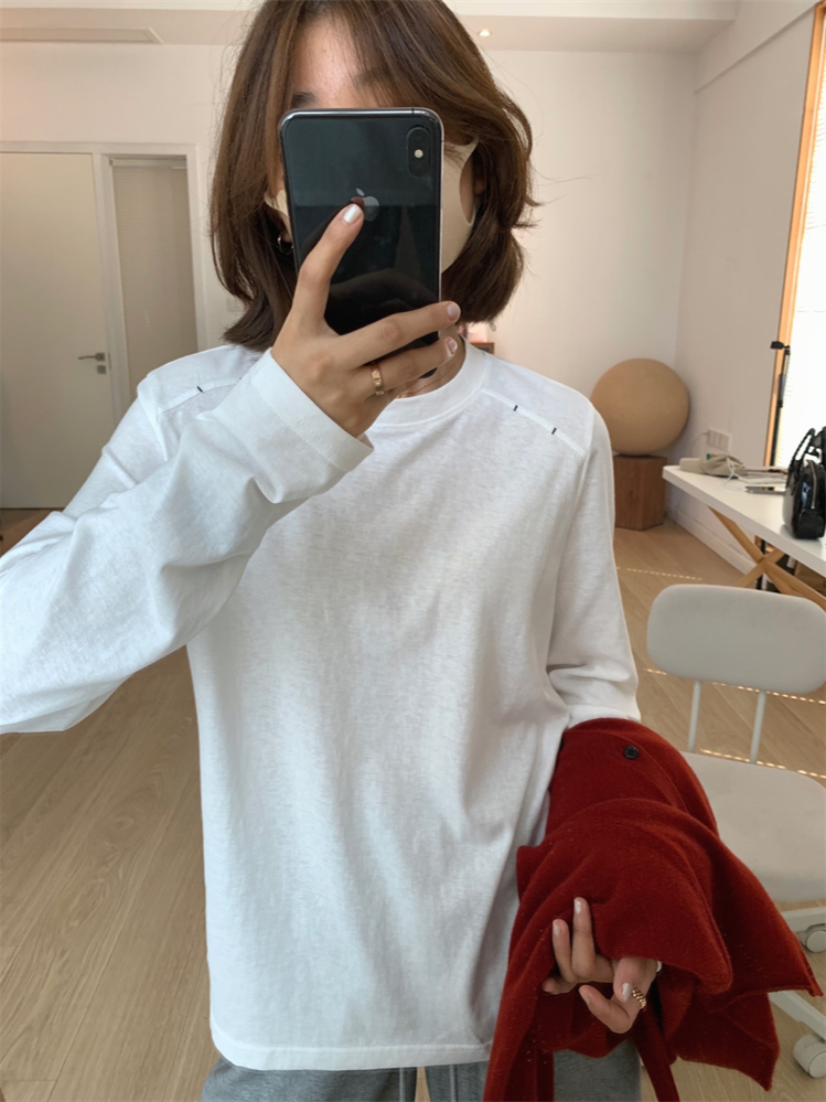 ポイントスッテチコットンロングスリーブTシャツ 2089