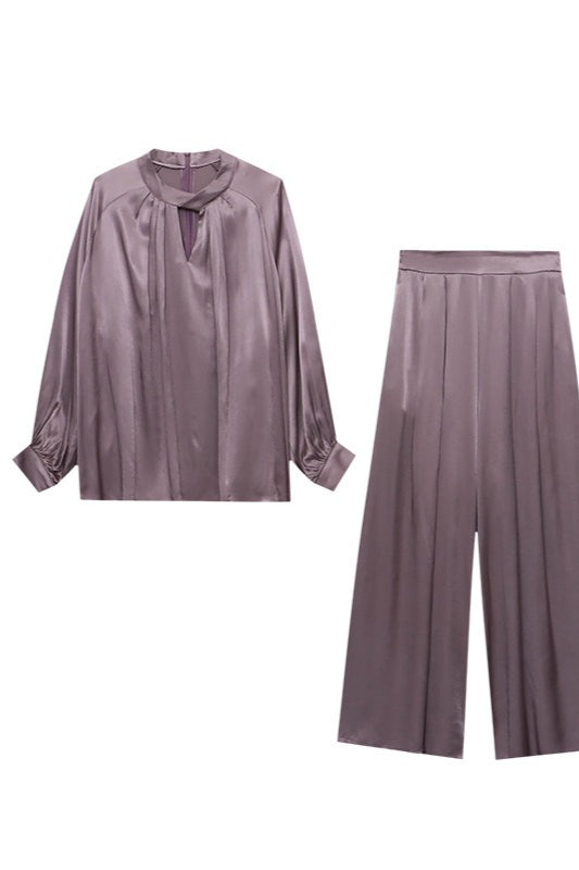 単品注文／セットアップ対応】ニュアンスドレープトップス＋ワイド