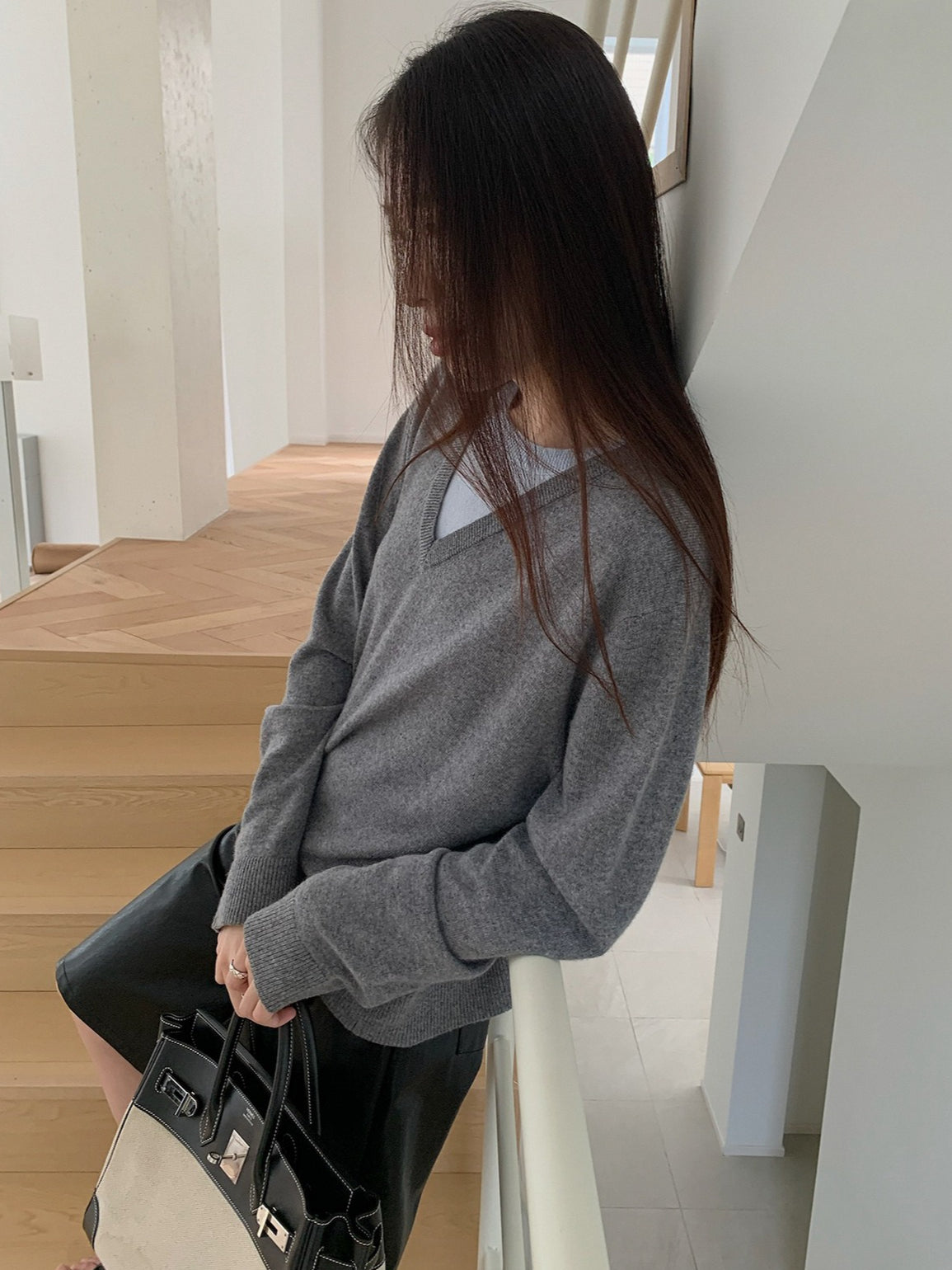 LAYERED-LOOK MINIMAL KNIT 2454