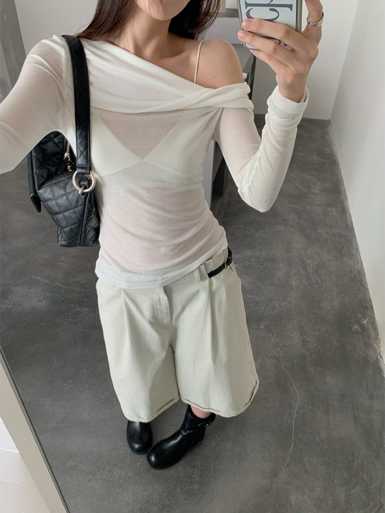 ONE-SHOULDER SHEER TOP 2467