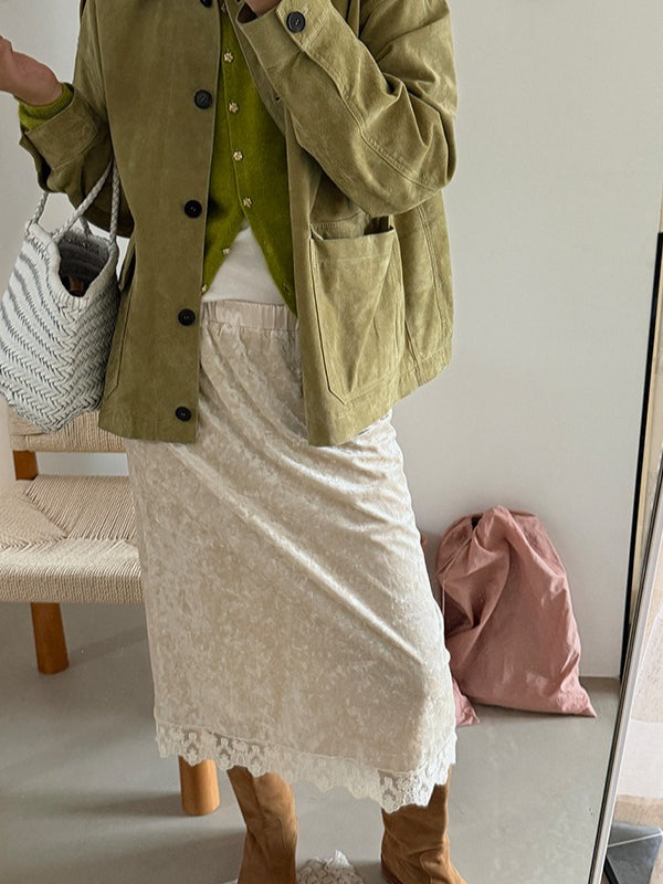 VELVET LACE SKIRT 2478